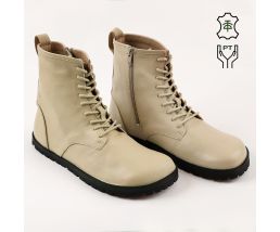 Ghete barefoot KOMBAT - Cream - Tikki Shoes Boots
